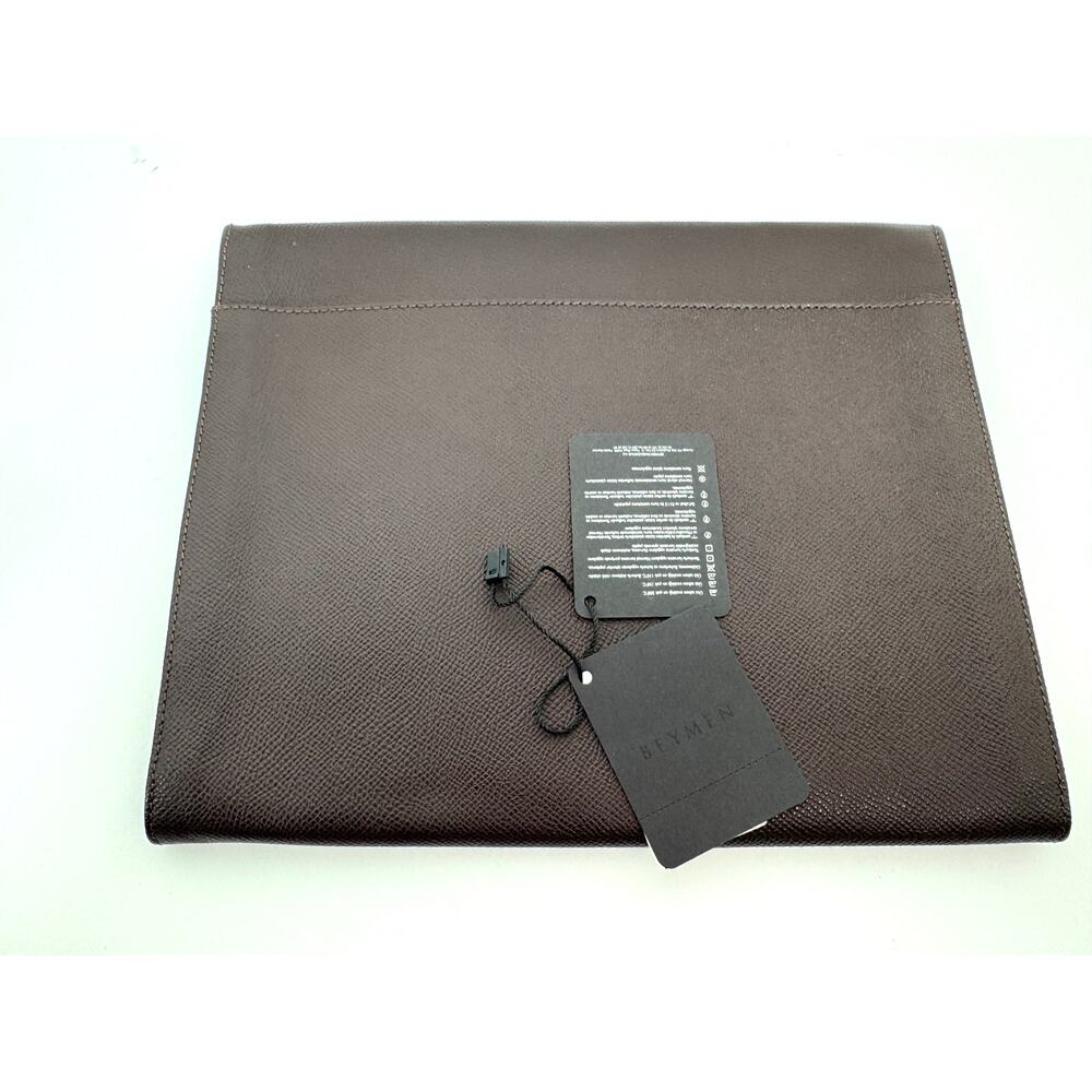 Beymen NWT Plum Taiga Leather Dual Compartment Folio Clutch – 9” x 10.5”